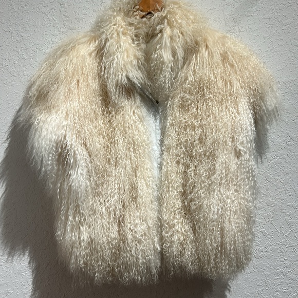 Vintage Wilson’s Leather & Tibetan Lamb Fur Detachable Sleeve Jacket/ Vest Combo - Picture 13 of 15